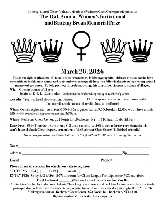 March 28, 2026 - 18th Annual Women's Invitational & Brittany Broan Memorial